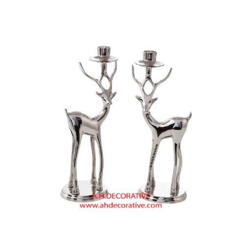 Silver Metal Deer Candle Holder, For Weddings