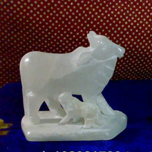 Small Alabaster Cow Calf Concrete Statues, For Souvenir, Style : Nautical