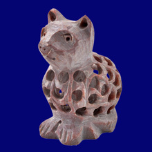 Soapstone Undercut Cat Statue, For Home Decoration, Style : Folk Art