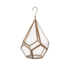 Glass Copper Metal Frame Hanging Terrarium