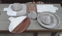 Marble And Wood Chopping Block