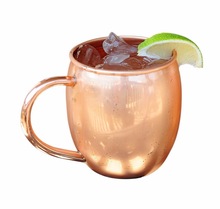 COPPER MUG WITH COPPER HANDLE