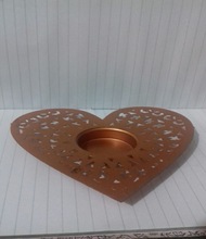 Iron Heart Shaped Tealight Holder, Size : H*D* 1.5X14CM