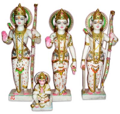 White Marble RAM Darbar Statue, For Dust Resistance, Shiny, Size : 24 Inch