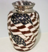 Full Emboss Flag Urn, For Adult, Color : Enamel Color