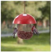 House Shape Bird Feeder, Color : Red