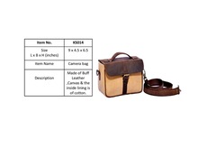Genuine Leather/Canvas Leather Camera Bag, For Christmas Gifts, Promotional Gifts, School, College, Office.