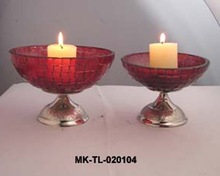 Metal Base Glass T-light Holders, For Holidays