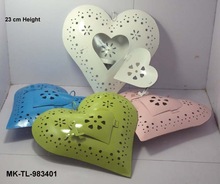 Metal Heart Shaped Hanging T-light Holder, For Weddings