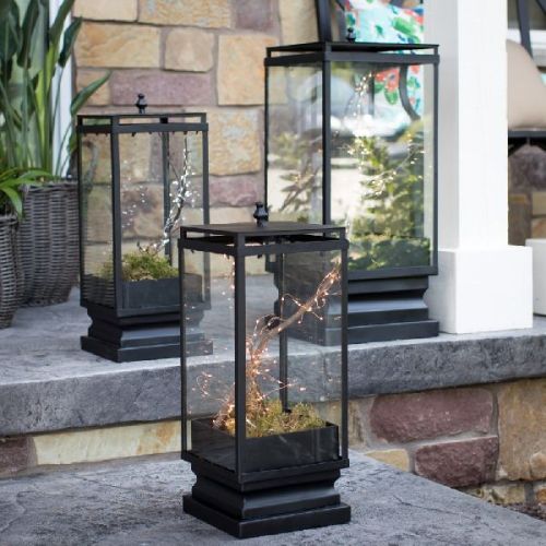 Glass LED Wedding Lantern