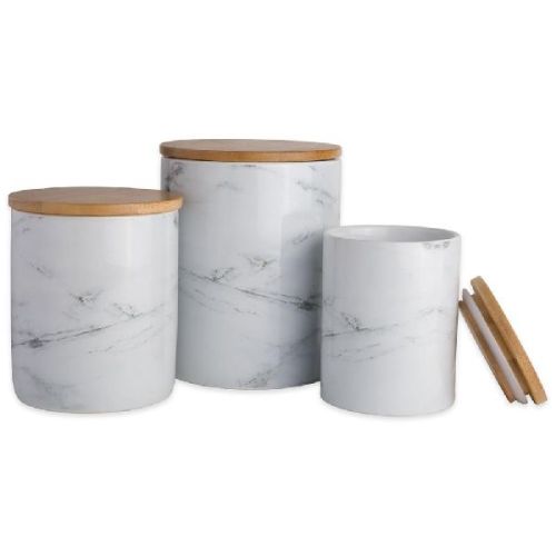 Marble Tea Coffee Sugar Canisters Set