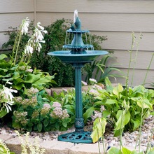 Metal Bird Bath With Beautiful Fish