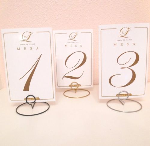 Metal Wire Mesh Gold Number Holder Stand