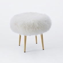 Tibetan Lambswool Stool Gray Ottomans