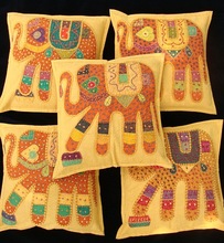 16ELEPHANT PATCHWORK DECORATIVE PILLOW