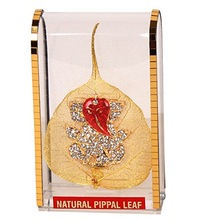 Gold Plated Peepal Pipal Leaf For Car Dashboard