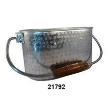 Metal Galvanized Tin Hammered Planter, Size : 12' X 6.5' X 5.5'