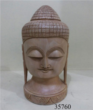 Handmade Wooden Buddha Head, Size : 8', 10', 12'