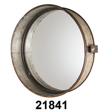Glass Industrial Chic Drum Mirror, For Decorative, Size : 5' X 16' X 16'