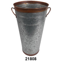 Galvanized Metal Two Tone Flower Bucket