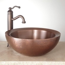 Round 100 % Copper Wash Basin, For Resident, Size : 41*41*15cm