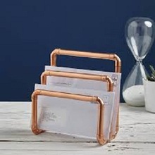 Shiny Gold Iron Wire Letter Holder