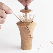 Round Wooden Tooth Pick Holder, Feature : Eco-Friendly