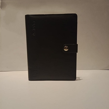 Leather Notepad With Portable Charger, For Promotion, Color : Black