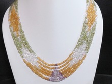 Multi Strand Indian Designer Gemstone Necklace