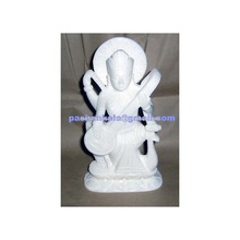 Italian Marble Saraswati Maa Statues, Technique : Polished