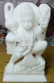 PK Marble Stone White Hanuman Ji Statue