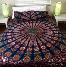 100% Cotton Bars Mandala Duvet Cover, For Home, Hotel, Pattern : Printed