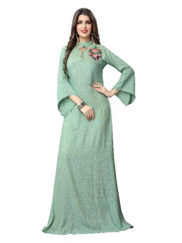 Thea Long Designer Party Wear Gown, Technics : Thrad Work