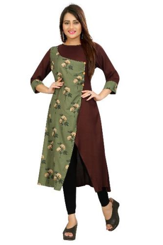 Printed Cotton Thea Womens Straight Kurti, Size : L, XL, XXL