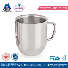 Metal Double Wall Cappuccino Mug, Feature : Eco Friendly