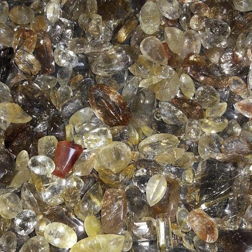 Drilled Golden Rutilated Quartz