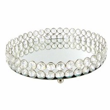 CHEAP DESIGN CRYSTAL ROUND TRAY, Size :  10' DIA