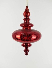 RED CHRISTMAS HANGING GLASS BOLL, Size : 6' HEIGHT