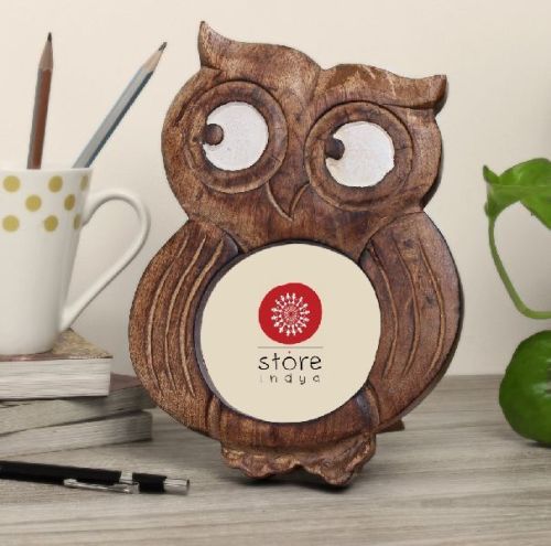 Handmade Owl Shaped Wooden Photo Picture Frame