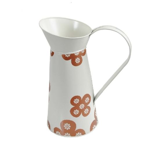 Metal Watering Can Pot, Color : White