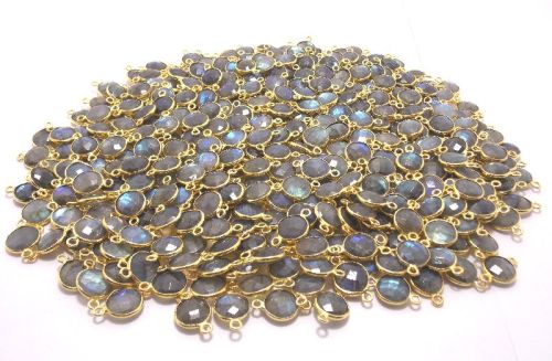 Gemstone With Brass Multi Bezel Connector