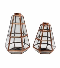 Metal Glass Facet Lantern