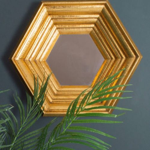 GOLD HEXA DECORATIVE MIRROR