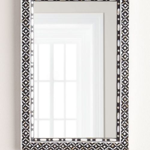 Logslice Material MOP PATTERNED DC MIRROR, Length : 24 Inches (60.96 Cm)