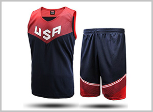 100% Polyester American Team Basketball Jersey, Size : XL