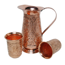 Copper Water Jug Glass Set, Feature : Eco-Friendly, Stocked