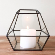 Metal Geometric Glass Terrarium, For Home Decoration, Size : Custom Size Accepted