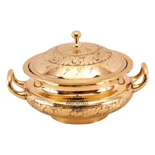 Brass Mughlai Designer Casserole, Capacity : 41 Oz