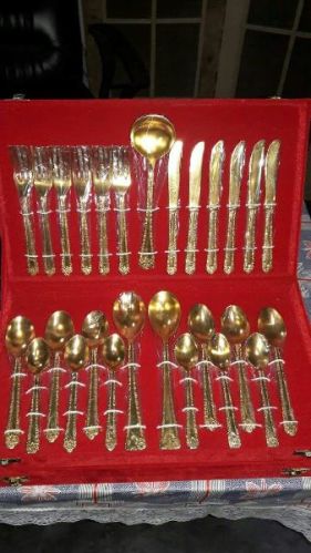 Brass Gold Polish Spoon Set, Feature : Attractive Look, Smooth Finish
