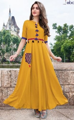 Checked Chiffon Kurtis, Size : L, M, XL, XXL, XXXL